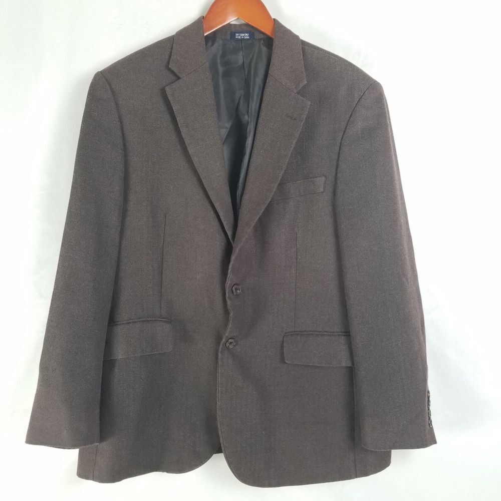 Vintage Meeting Street‎ Suit Jacket Mens Brown Lined Single Breasted Notch Lapel